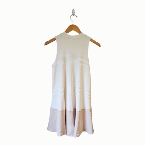 Ribbed Neutral Colorblock Sleeveless Summer Casual Dress women's sz S NWT - Picture 3 of 8